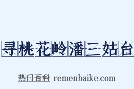 寻桃花岭潘三姑台是什么意思的图片